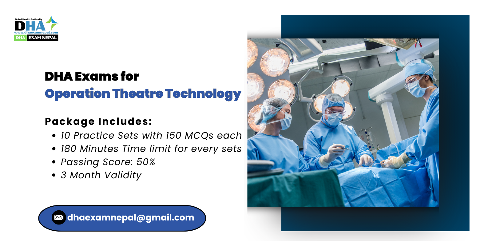 DHA Exams for Operation Theatre Technology